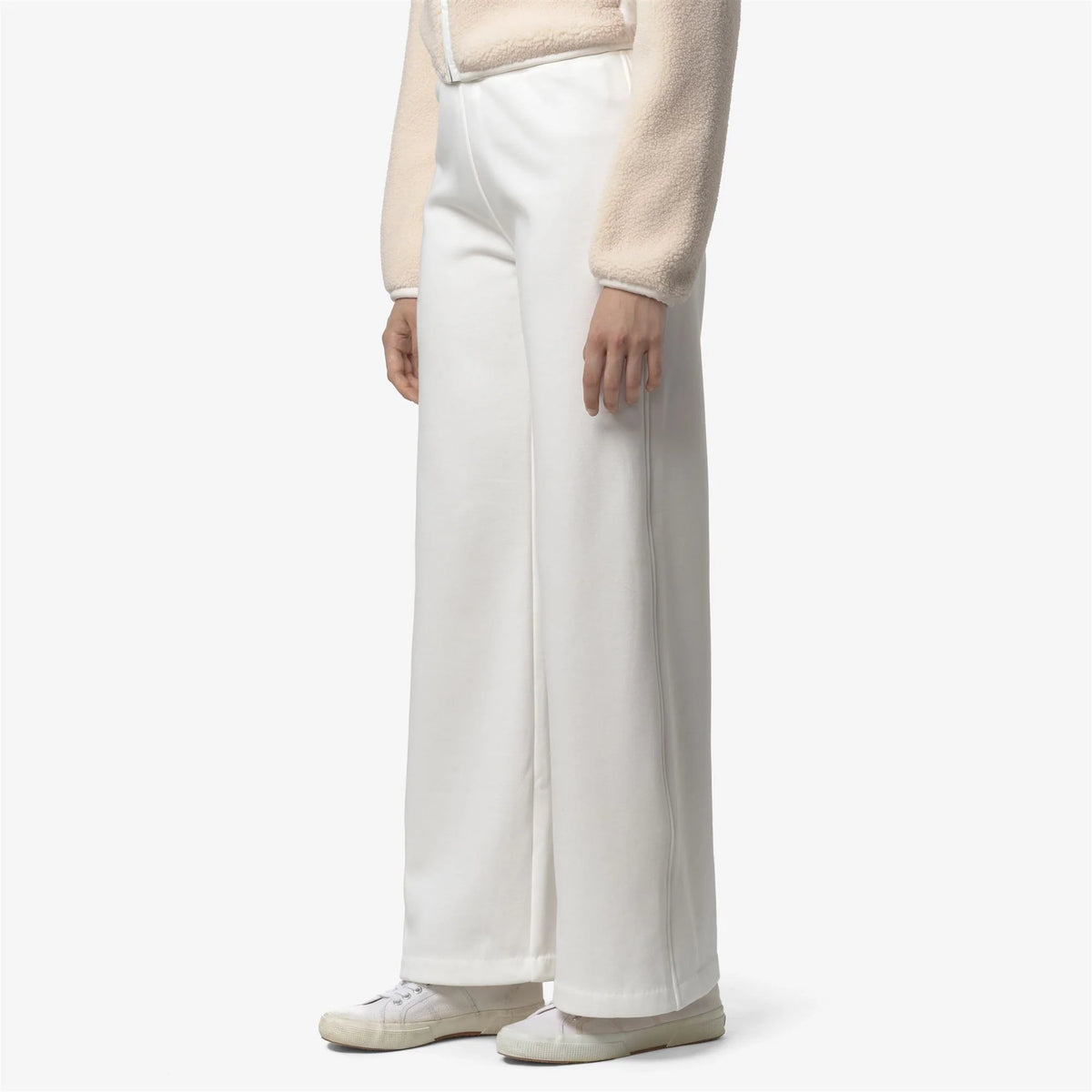 K-Way Pantalone in Misto Cotone Loyre Brushed Donna White Natural