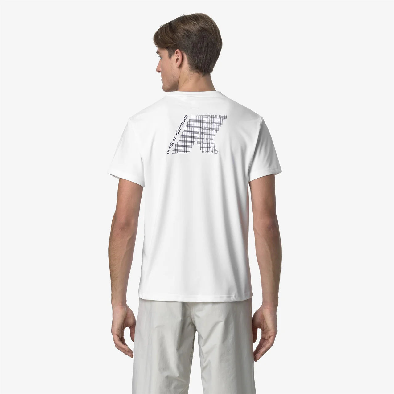 K-Way T-shirt in Jersey di Poliestere Uomo Graphite Bianco