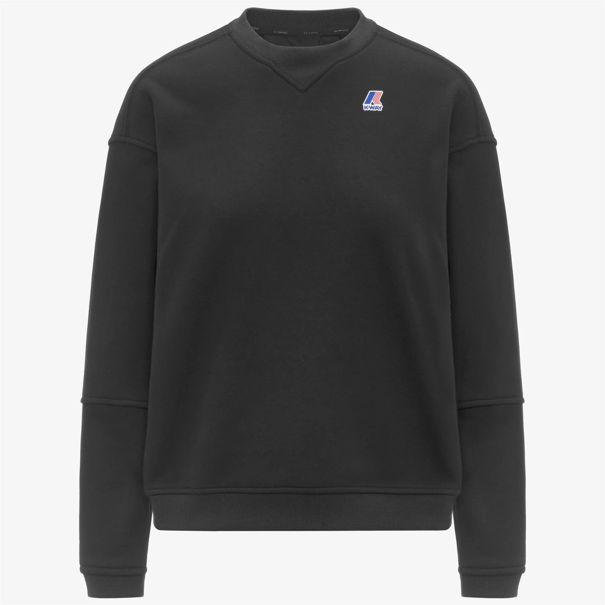 K-Way Felpa in Misto Cotone Noelle Brushed Donna Black Pure