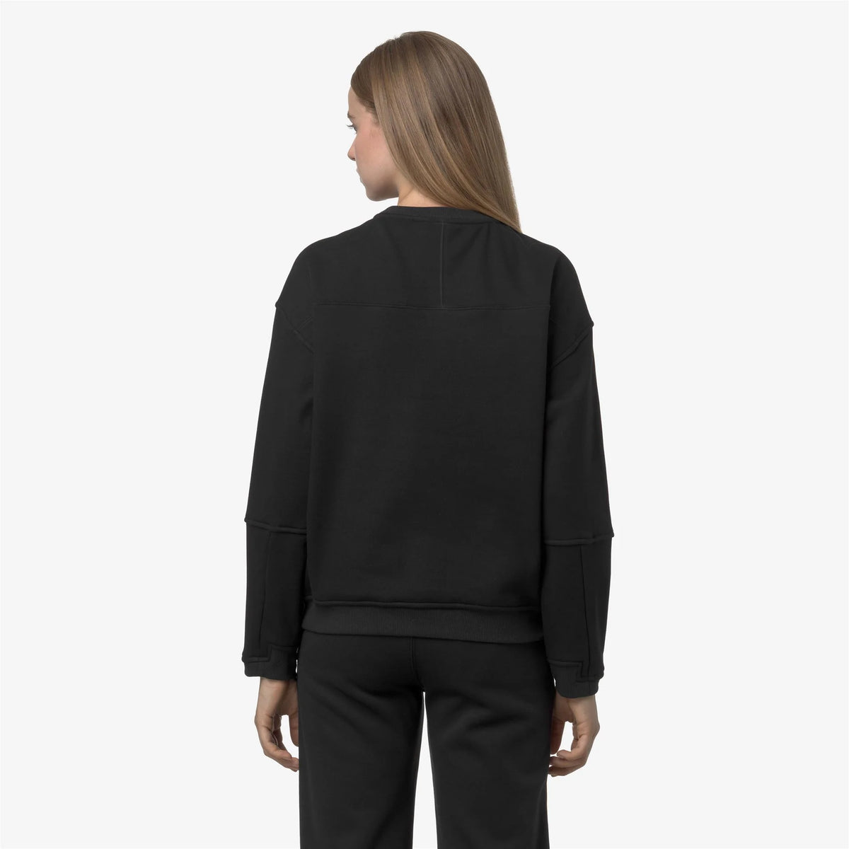 K-Way Felpa in Misto Cotone Noelle Brushed Donna Black Pure