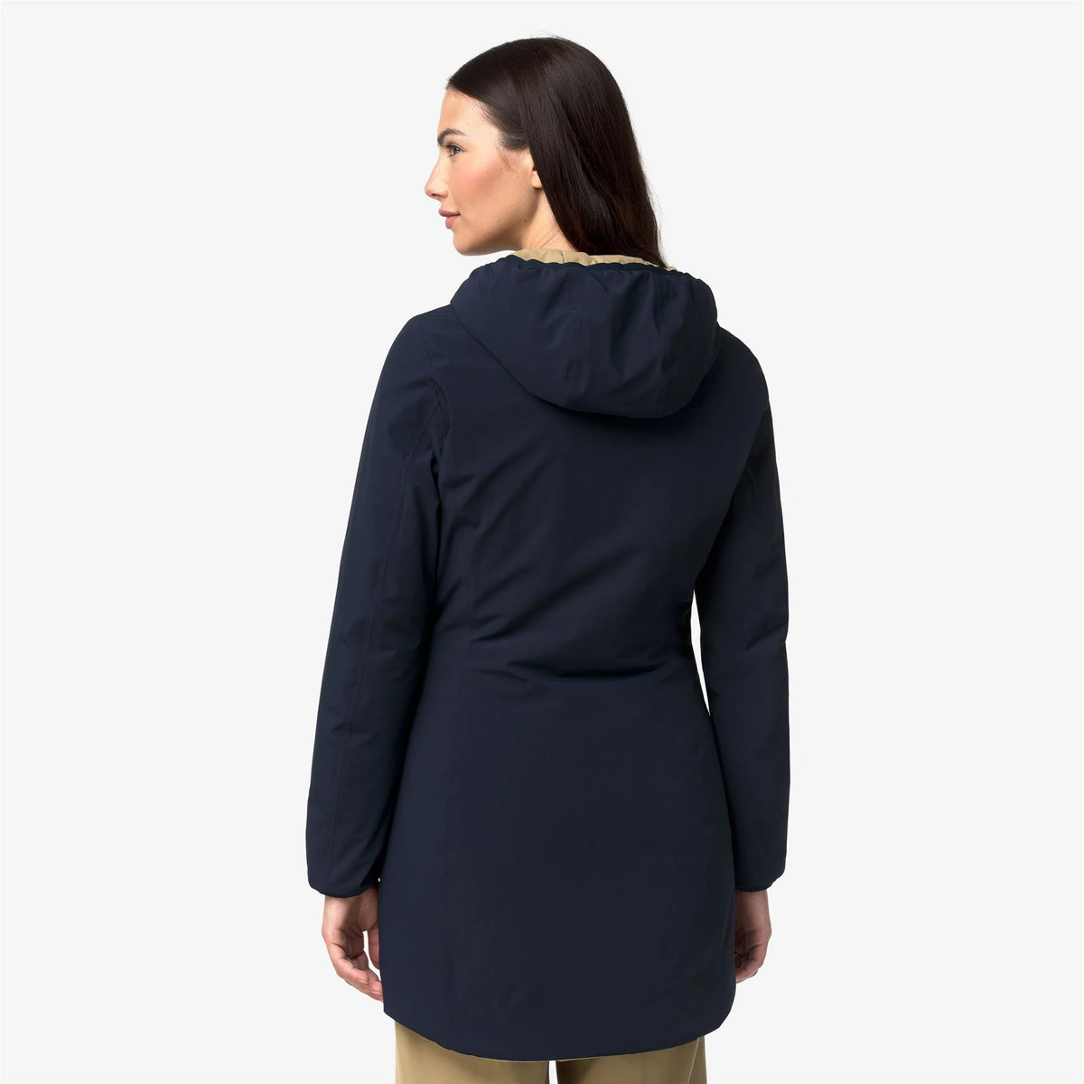 K-Way Giacca Reversibile Denise Donna Blue Depth - Beige Khaki