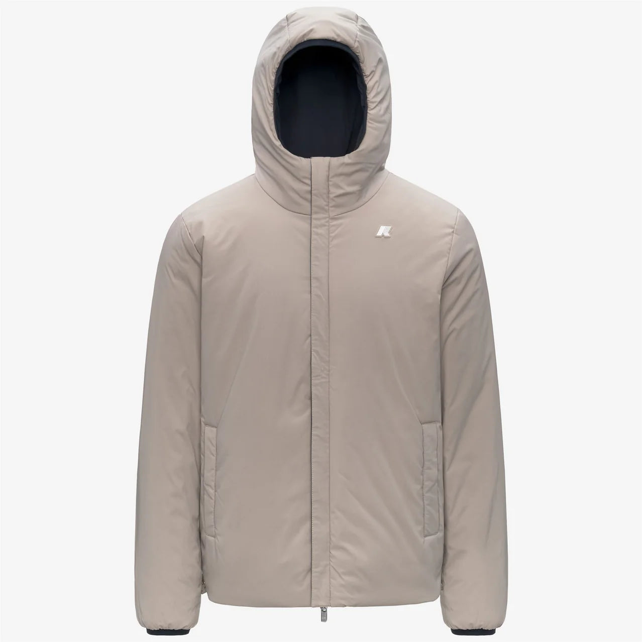 K-Way Giacca Antivento Reversibile Uomo Jack St Warm Double Blue Depth e Beige Cashmere