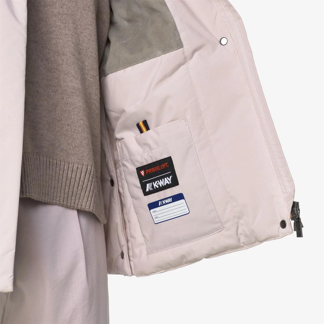 K-Way Giacca Corta con Fodera in Ecopelliccia Marlette Soft Touch Marmotta Donna Rose Hushed-Grey Goat