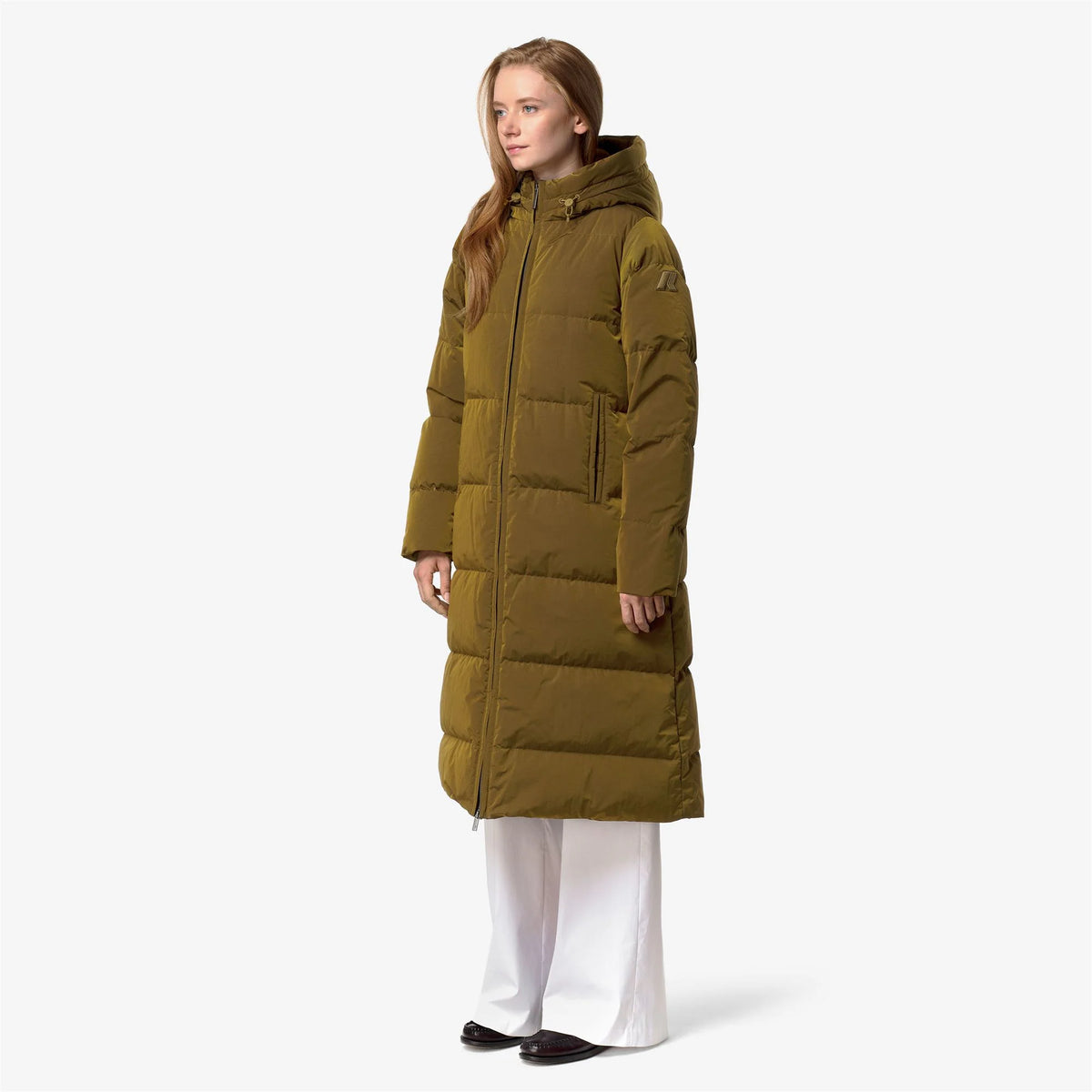 K-Way Giacca in Pelliccia Sintetica di Nylon Lucido Dina Donna Marrone
