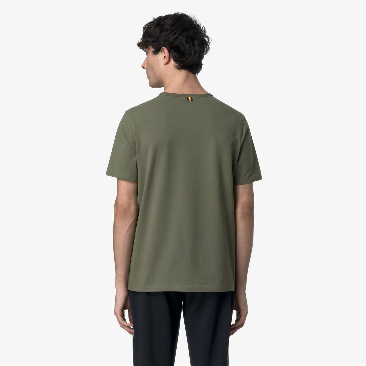 K-Way T-Shirt in Cotone Uomo Adame Light Stretch Jersey Green Lychen