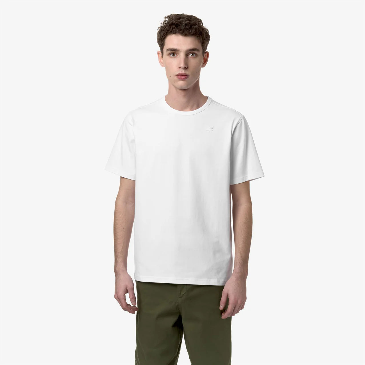 K-Way T-Shirt in Cotone Uomo Adame Light Stretch Jersey White