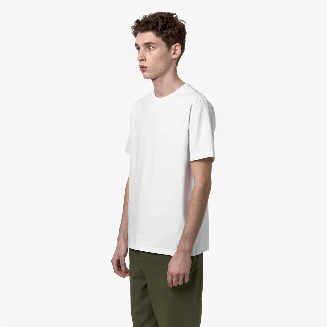 K-Way T-Shirt in Cotone Uomo Adame Light Stretch Jersey White