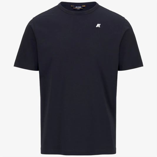 K-Way T-Shirt in Cotone Uomo Adame Light Stretch Jersey Blue Depth