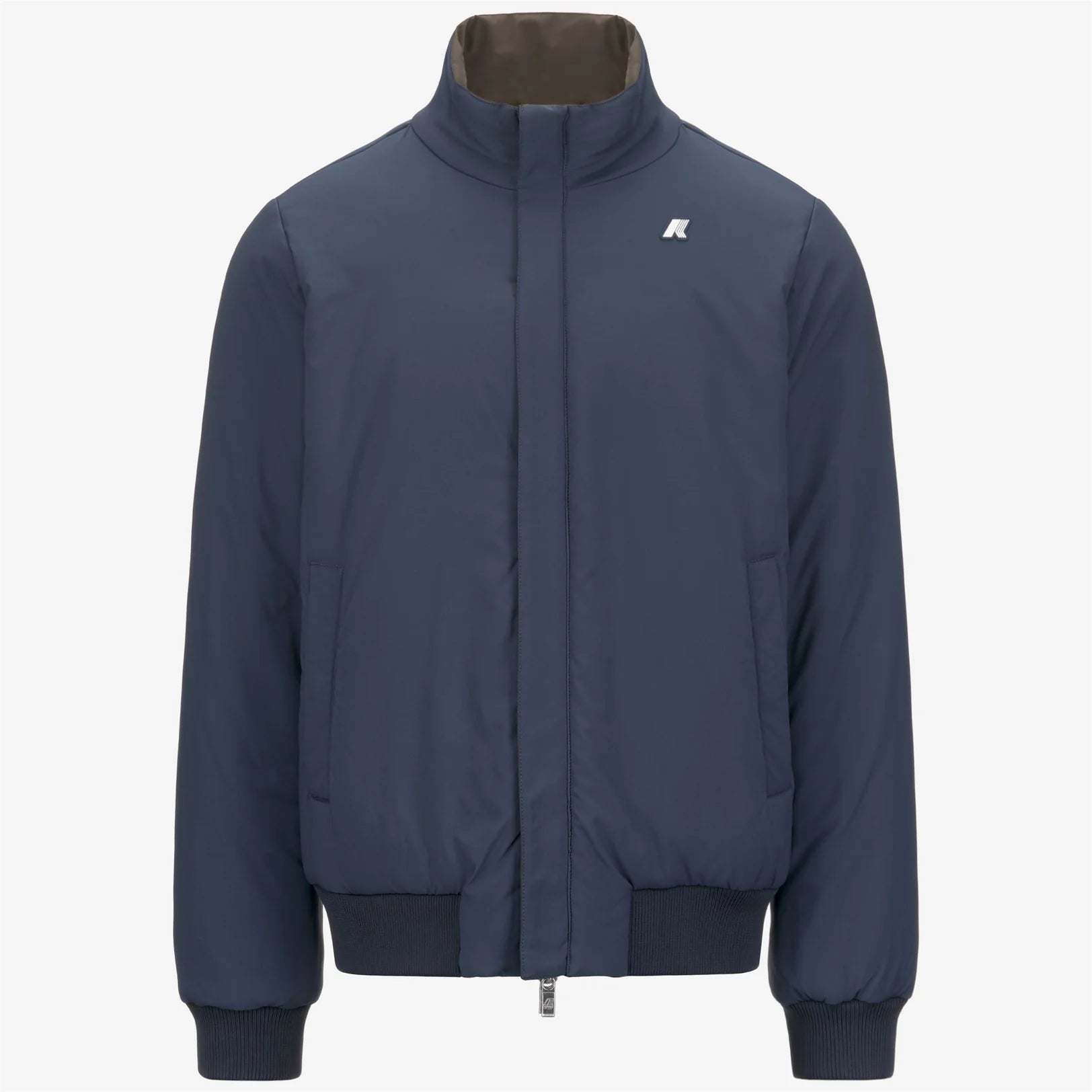 K-Way Giacca Reversibile Impermeabile Arsene ST Warm Double Black Olive-Blue Airforce