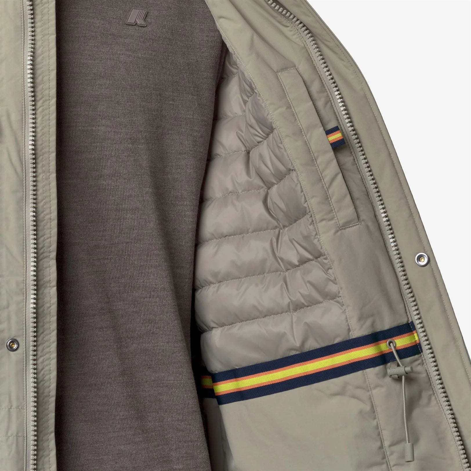 K-Way Giacca Impermeabile con Cappuccio Manuel Warm Ottoman Uomo Green OAK