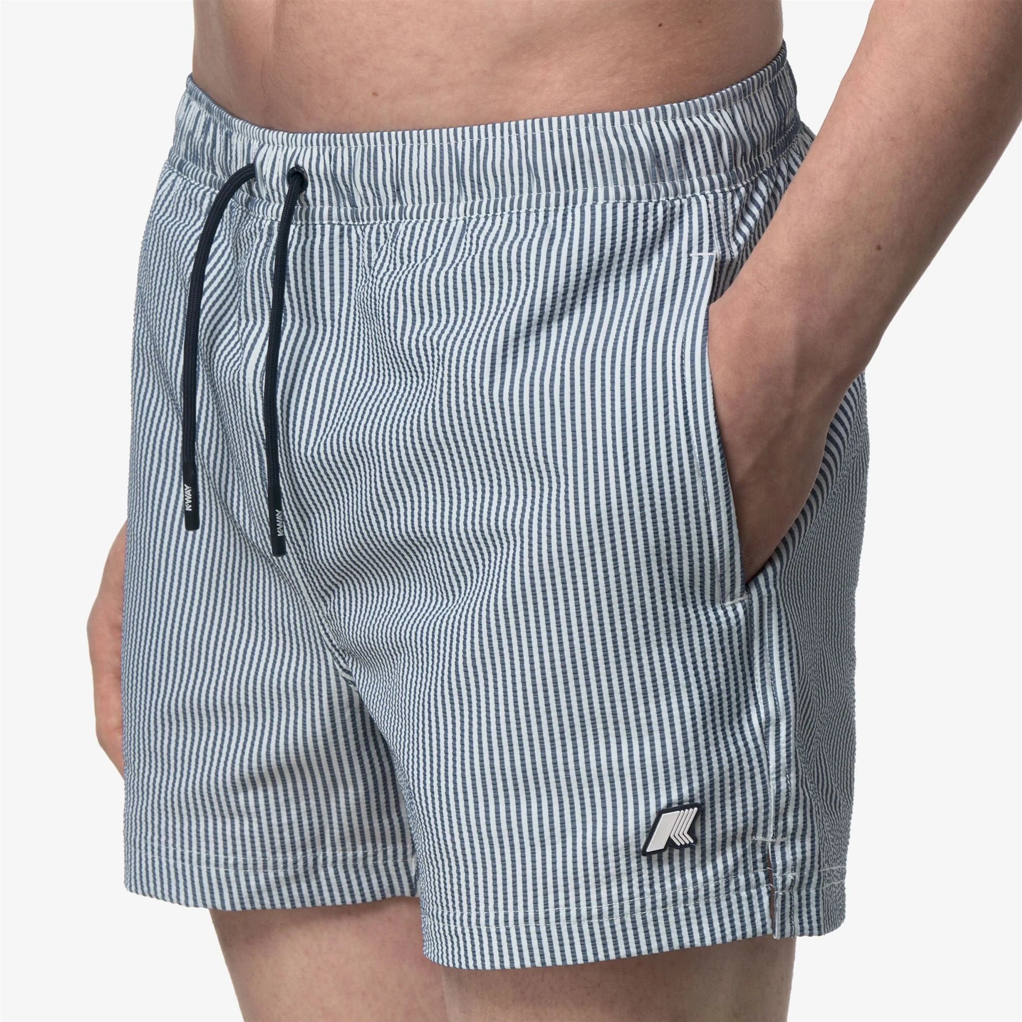 K-Way Costume da Bagno Hazel Uomo Mid Stripes Blu e Bianco