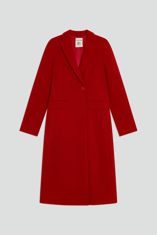 Semicouture Cappotto in Punto Milano Donna Marinella Rosso Bacio