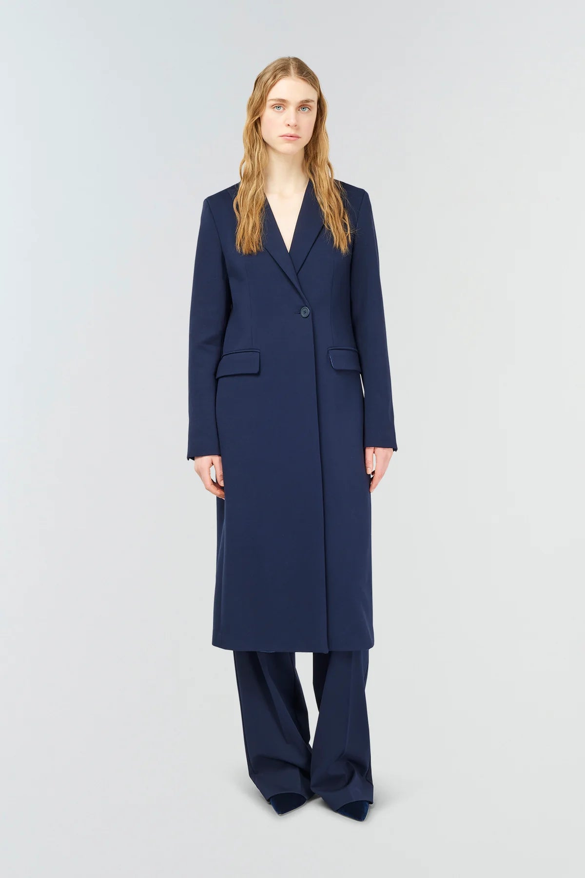 Semicouture Cappotto in Punto Milano Donna Marinella Blu Cosmo