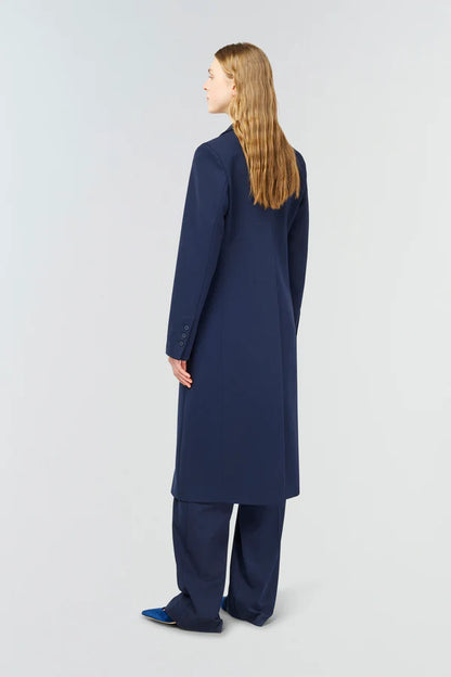 Semicouture Cappotto in Punto Milano Donna Marinella Blu Cosmo