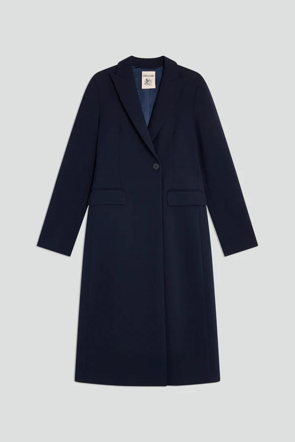 Semicouture Cappotto in Punto Milano Donna Marinella Blu Cosmo