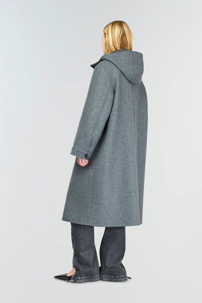 Semicouture Cappotto in Panno e Lana Donna Vincent Grigio