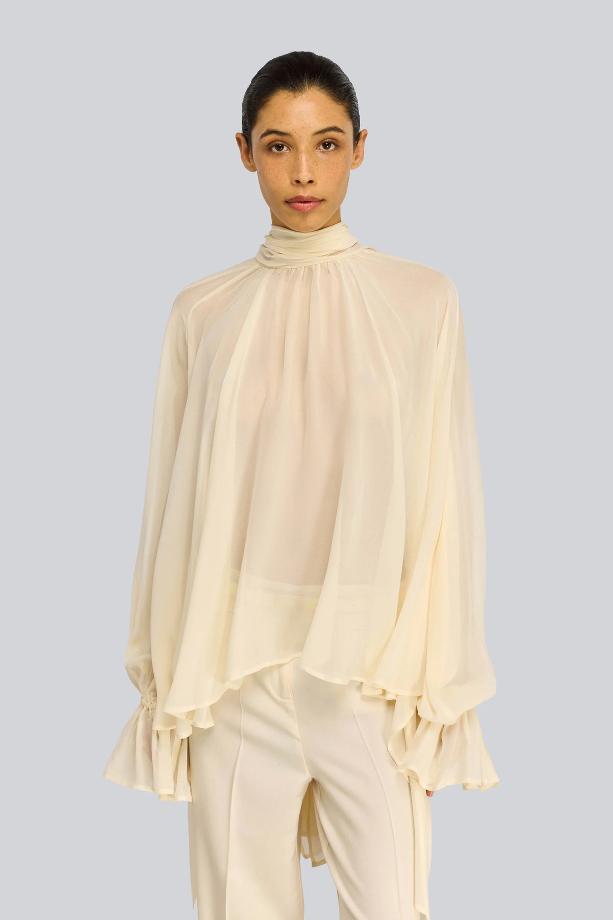 Semicouture Blusa in Georgette Renie Donna Burro