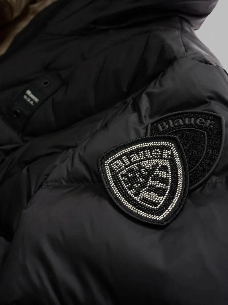 Blauer Piumino Lungo con Pelliccia Rimovibile Donna Althea Nero