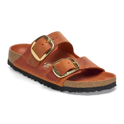 Birkenstock Sandalo in Pelle Oleata Arizona Big Buckle Donna Arancio
