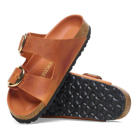 Birkenstock Sandalo in Pelle Oleata Arizona Big Buckle Donna Arancio