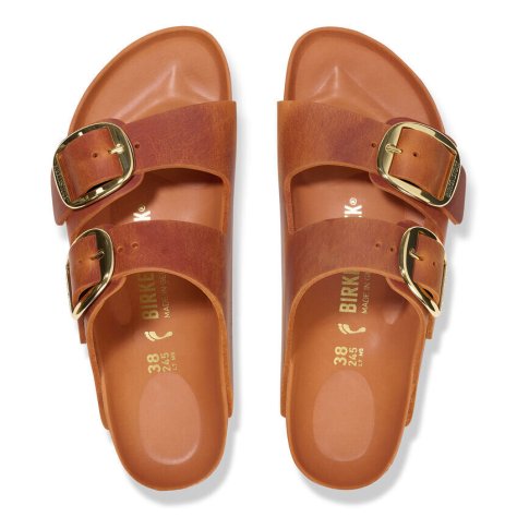 Birkenstock Sandalo in Pelle Oleata Arizona Big Buckle Donna Arancio