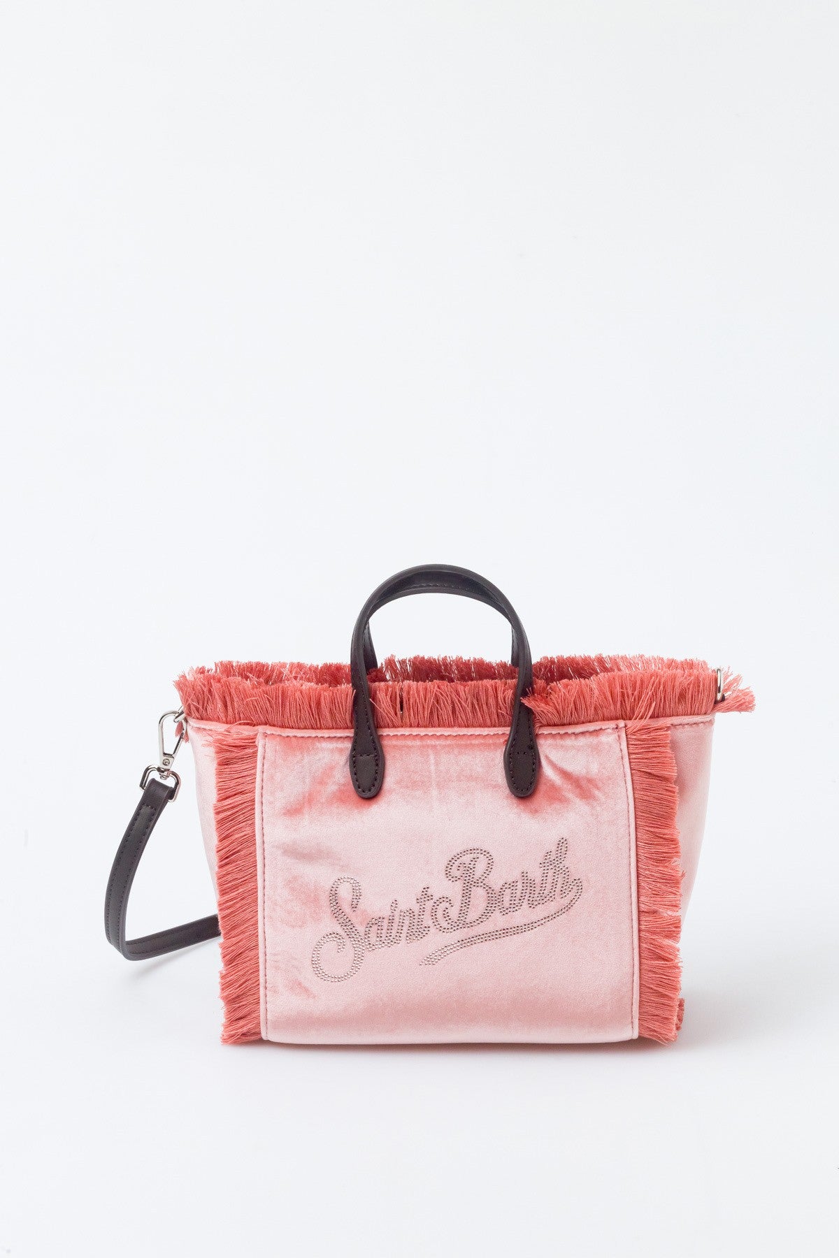 Mc2 Saint Barth Borsa in Velluto Vanity Mini Strass Rosa