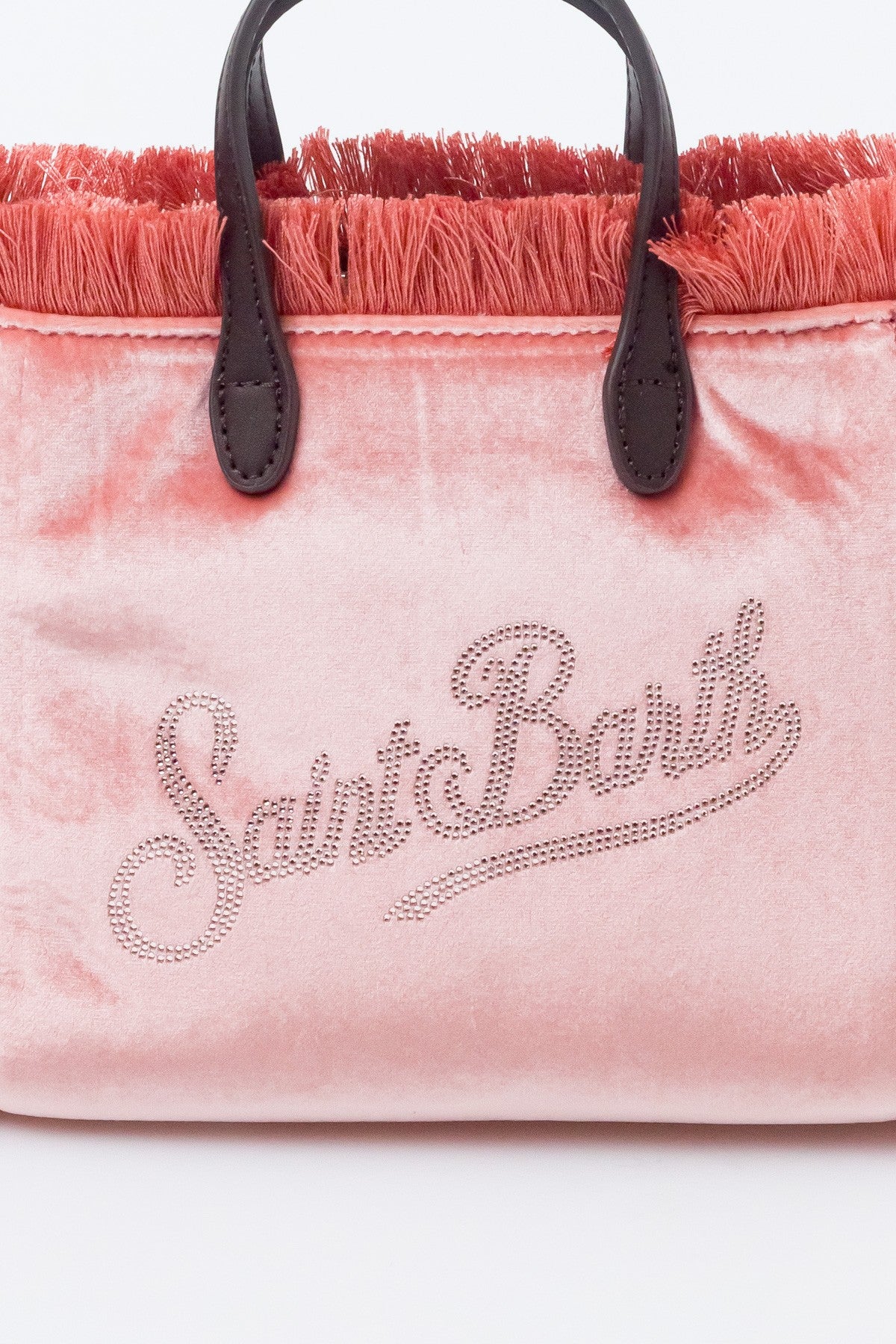 Mc2 Saint Barth Borsa in Velluto Vanity Mini Strass Rosa