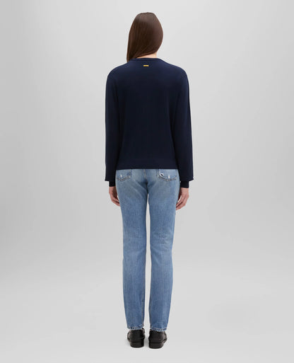 Aspesi Cardigan Girocollo in Cotone Donna 3609 Blu Navy