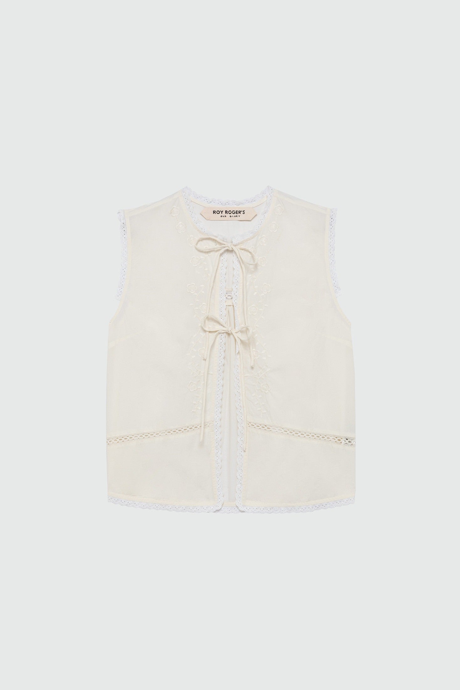 Roy Roger's Camicia Smanicata in Cotone Old Glory Donna Bianco