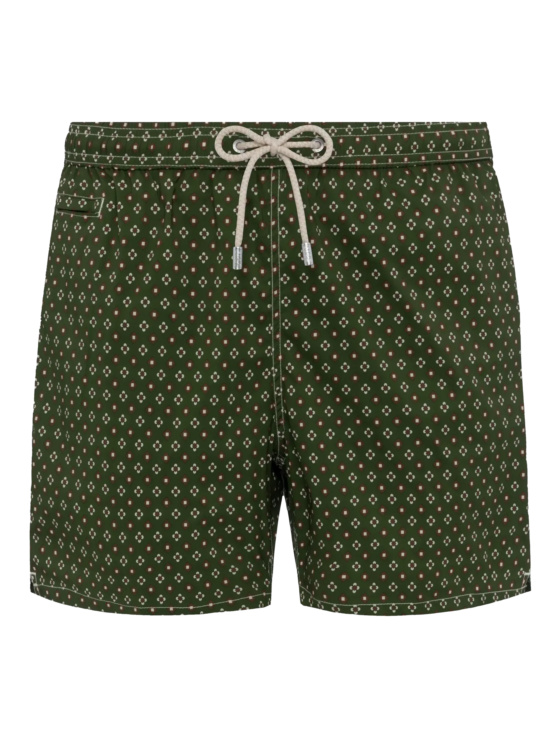 MC2 Saint Barth Costume a Pantaloncino Uomo Lighting Micro Stampa Cravatta Verde