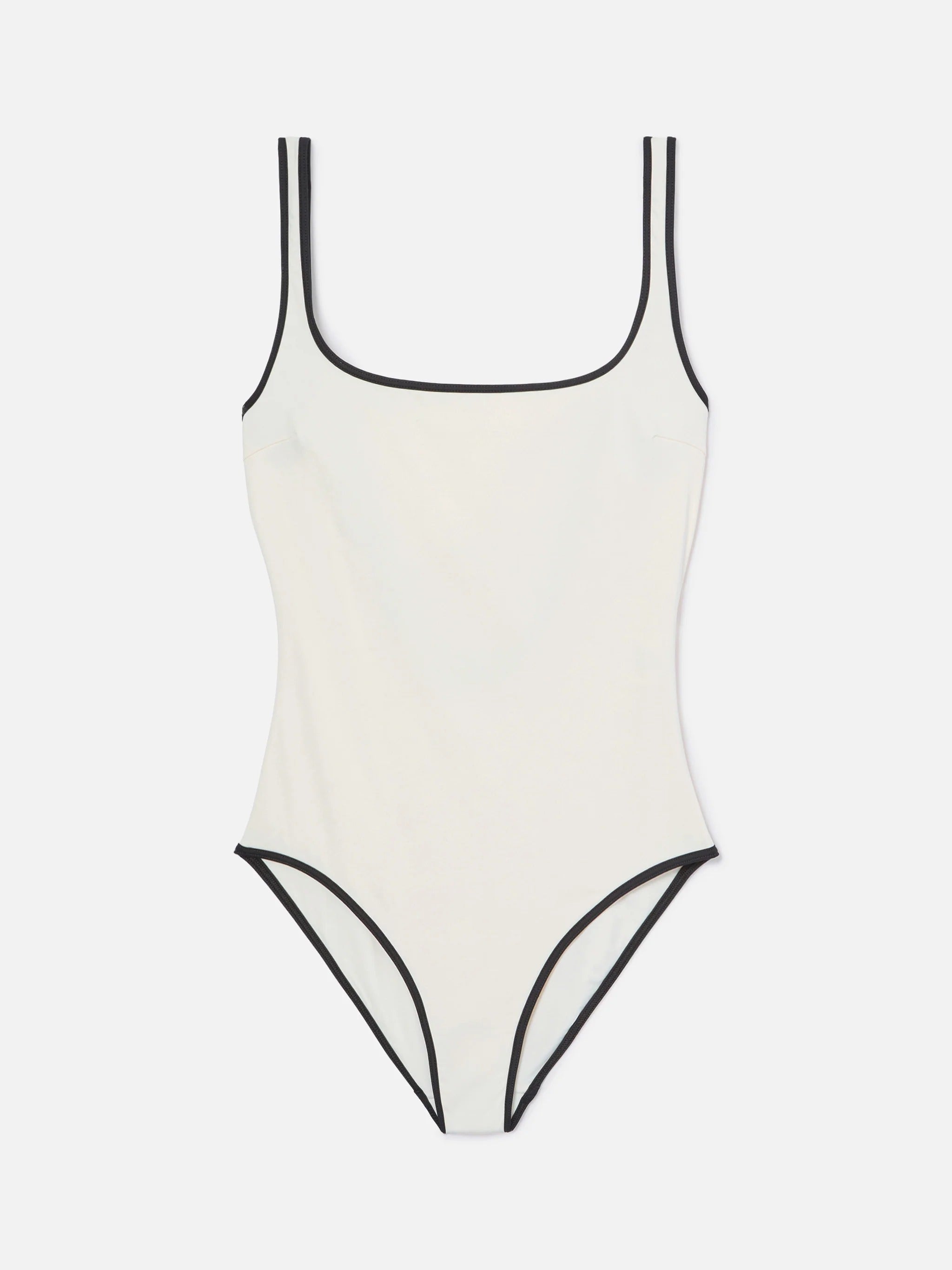 MC2 Saint Barth Costume Intero Cassandra String Donna Panna con Dettagli a Contrasto