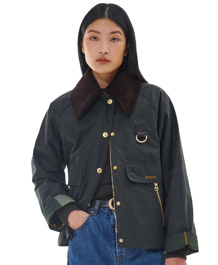 Barbour Giacca Cerata Catton Wax Donna Sage Ancient