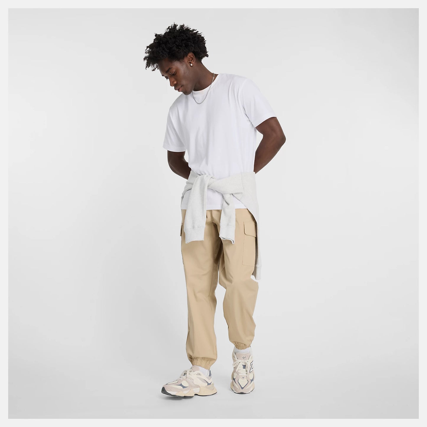 New Balance Pantalone Icon Twill Cargo Jogger Uomo Sabbia