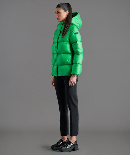 RRD Piumino Corto Donna Superrduck Hood Over Wom Jkt Verde